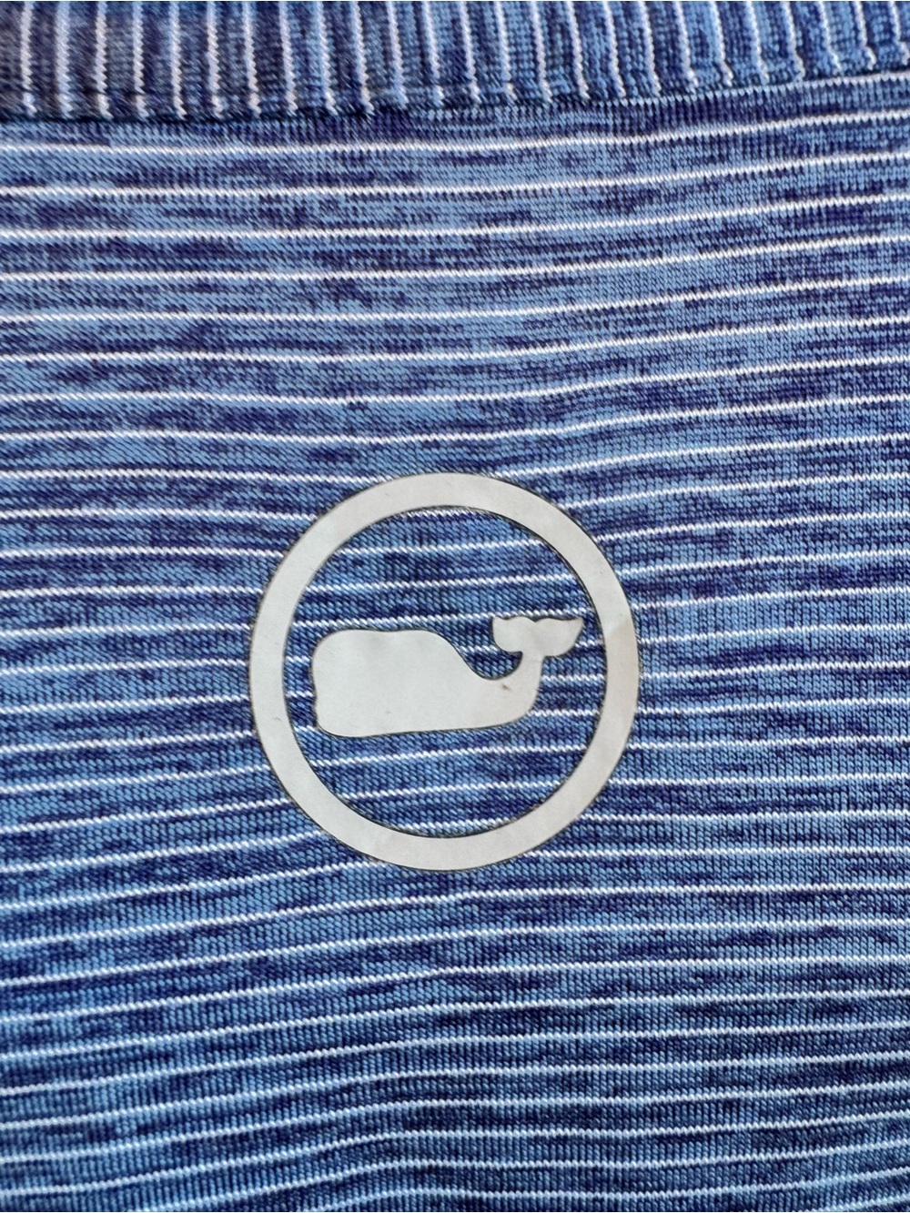 Vineyard Vines Performance Polo Mens Large Blue/White Striped Short Sleeve Golf - Picture 7 of 12